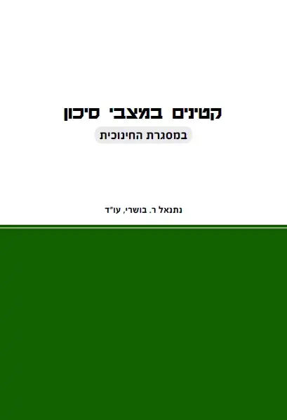 כריכת הספר קטינים במצבי סיכון במסגרת החינוכית